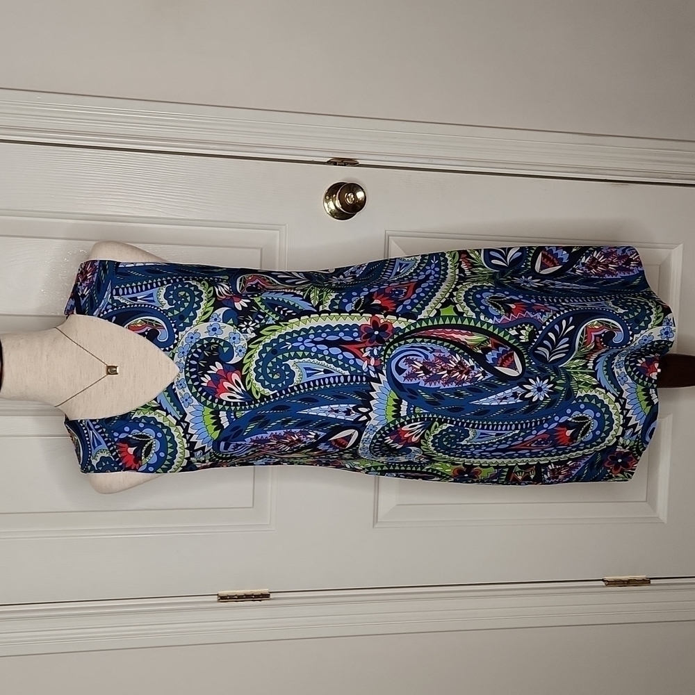 Jude Connally Blue Paisley Juliet Shift Dress Size S